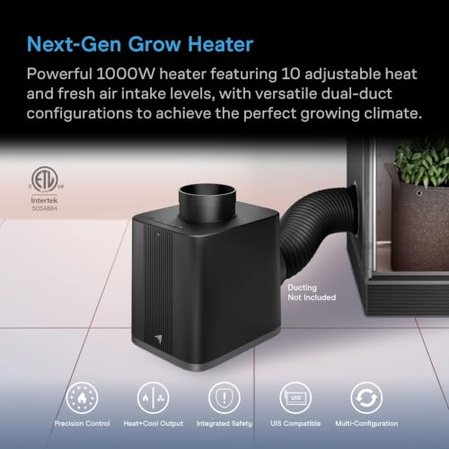 Image of AC Infinity THERMOFORGE S7, Environmental Heater 1000W with 10-Level PTC. | Heating and Fresh Air Intake Control, Dual Duct Configurations for Grow Tents, Rooms, Greenhouses