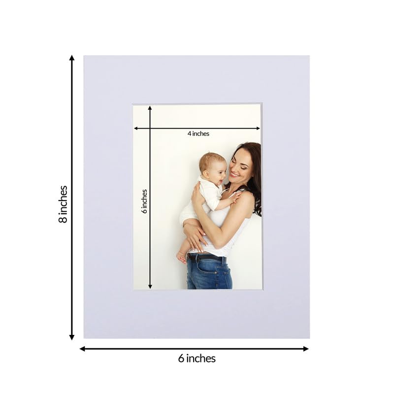 Art Street Pack of 25 White Pre-Cut 6x8 Inch Picture Matted To 4x6 Inch Photos with White Core Bevel Cut Mattes Sets. Includes 25 High Premier Acid-Free Mats 2