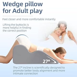 27 Degree Couples Pillow for Couples Sweet Spot Intimacy Pillows, Maintains Perfect 27 Angle Every Time, Firm Foam That Won’t Shift, Waterproof & Washable Cover (Blue)