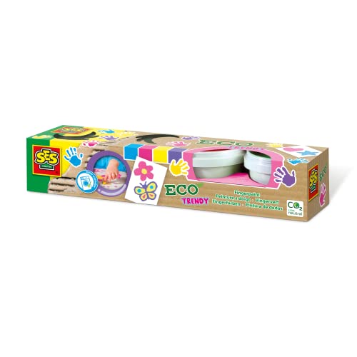 SES Creative 24927 - Pintura de Dedos ECO Girly, 4 colores. Más de 2 años, multicolor