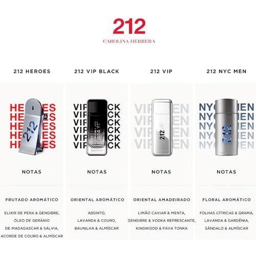 Image of Carolina Herrera 212 Nyc Men's Eau De Toilette Liquid, 100Ml (Pack of 2)