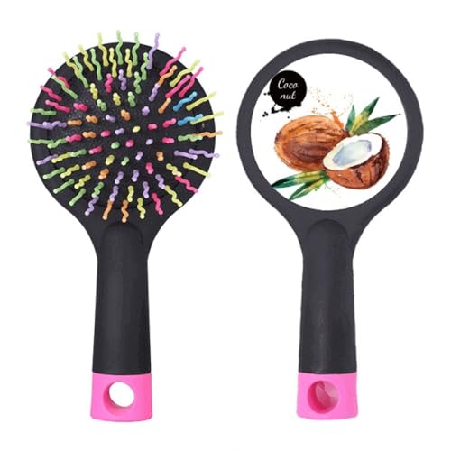 Brosse à cheveux démêlante saine en noix de coco pour cheveux bouclés et fins