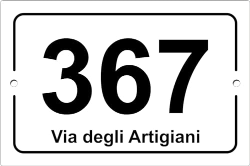 Pubblimania NUMERO CIVICO PERSONALIZZATO Color Bianco, in alluminio composito da