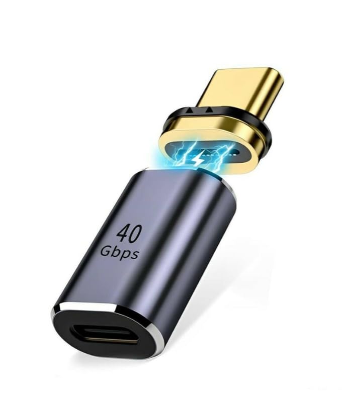 CARE CASE Magnetic Adapter Straight, USB4.0 C Male to C Female Magnetic Elbow 40GB Adapter, s Data Transfer Compatible with USB-C Mobile Phone,Laptops &Tablets. (Pack of 1) (ZC-026-LIK)-image-30