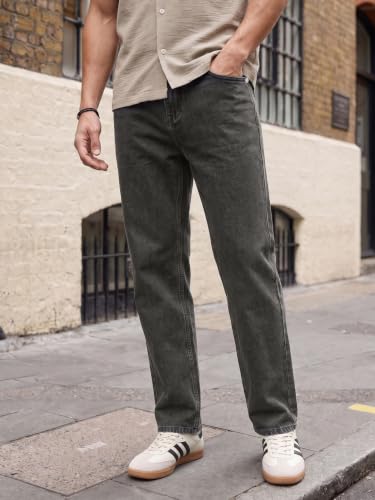Image of Urbano Fashion Men's Relaxed Fit Washed Denim Jeans Non-Stretchable