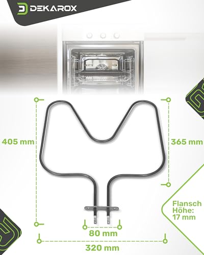 DEKAROX Unterhitze Heizelement 1000W 220/240V für AEG Electrolux Juno Zanussi Zanker 357063501/5 3570635015 für Backofen Herd