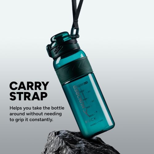 Image of Hundred Rock 1 Litre Water Bottle | 1000ml / 34oz | BPA Free | One Key Open Safety Lock | Spill and Leak Proof Sports, Travel, Gym Bottle (Alpine Green /Green)