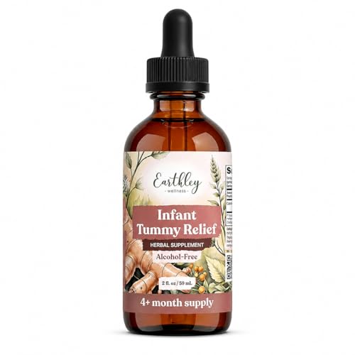 Image of Earthley Wellness Infant Tummy Relief, Natural Gripe Water for Babies, 4 Month Supply (2 oz, 1,200 Drops), Baby Gas Relief with Fennel Seed & Ginger Root for Digestive Comfort