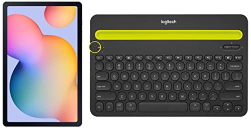 Image of Samsung Galaxy Tab S6 Lite 26.31 cm (10.4 inch), S-Pen in Box, Slim and Light, Dolby Atmos Sound, 4 GB RAM, 64 GB ROM, Wi-Fi+LTE,Oxford Grey + Logitech K480 Bluetooth Keyboard