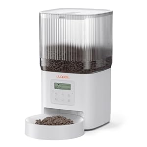 WOPET Automatic Cat Feeder, 4L Automatic Dog Feeder with 180-Day Battery Life, Programmable Cat Food Dispenser with Stainless Steel Bowl，1-6 Meals Per Day