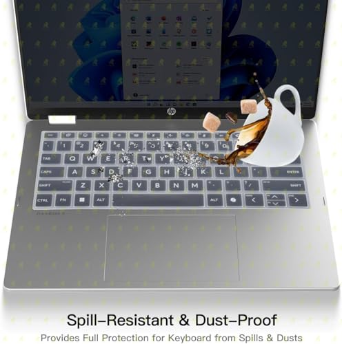 Image of RAYA Silicone Keyboard Cover for HP OmniBook 5 Flip 14inch [ fp0789TU / fp0790TU / fp0690TU / fp0141TU ] & HP OmniBook 7 14inch [ fr0116TU / fr0789TU ] Laptop (Transparent)