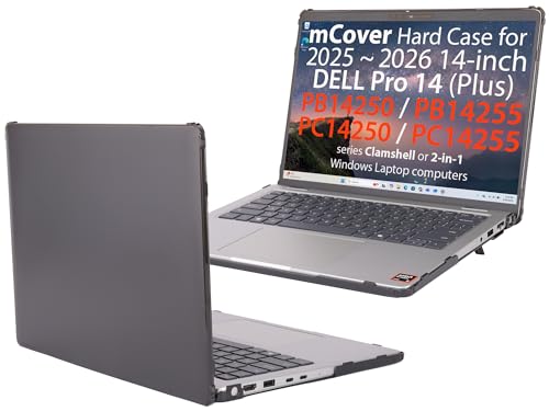 mCover Case ONLY Compatible for 2025-2026 14 Dell Pro 14 Plus PB14250 PB14255 and Pro 14 PC14250 PC14255 Windows PC (NOT Fitting Any Other Dell Models)- Black