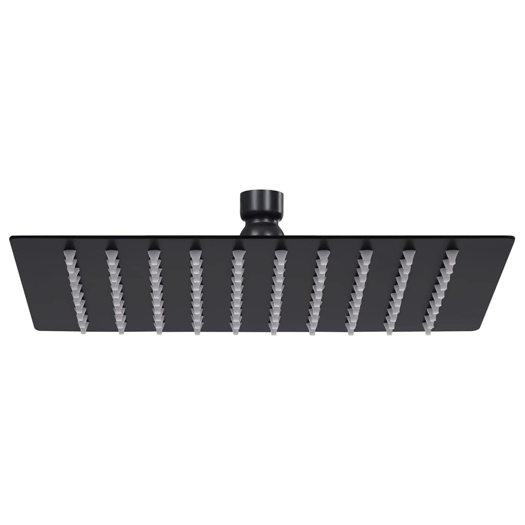 Douche pluie carré 20cm noir en acier créer un spa zen chez soi