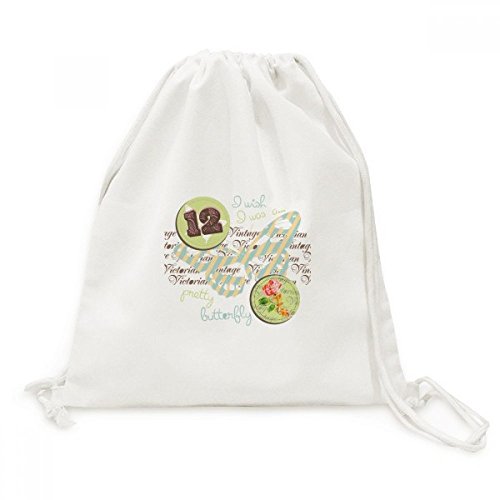 Sac à dos cordon Rose Timbres et Papillon en toile contre l'encombrement