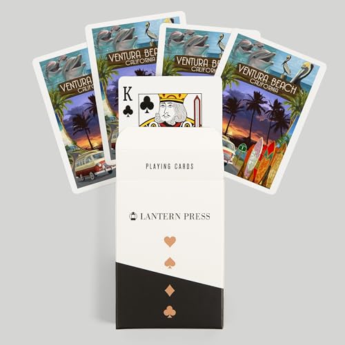 Lantern Press Ventura Beach, California, Naipes Poker 52 cartas miniatura 6