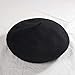 Womens Fashion Flat Fleece Beret Outdoor Cap Berets Classic Elegant Wool French Versatile Beret Solid Color Warm Beanie Hat Artist Painter Headwear Winter Beanie(Black)
