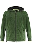 Zipper JP 1880 Herren große Größen Strickfleece-Hoodiejacke dunkelgrün XL 748812 40-XL