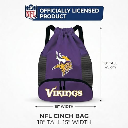 Image of NFL Minnesota Vikings Cinch Bag - Standard Logo Drawstring Backpack