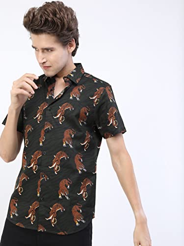 Image of KETCH Men Slim Fit Printed Half Sleeve Shirt