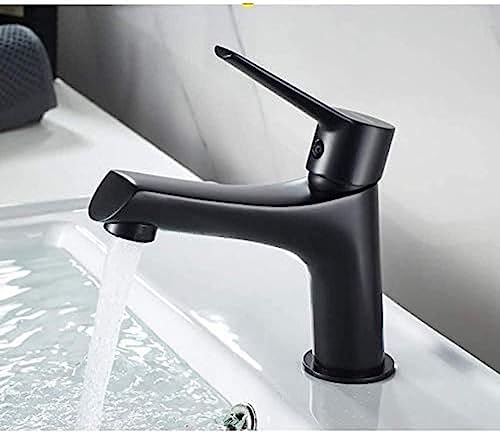 Robinet mitigeur noir en laiton pour vasque et lavabo de salle de bain eau chaude et froide