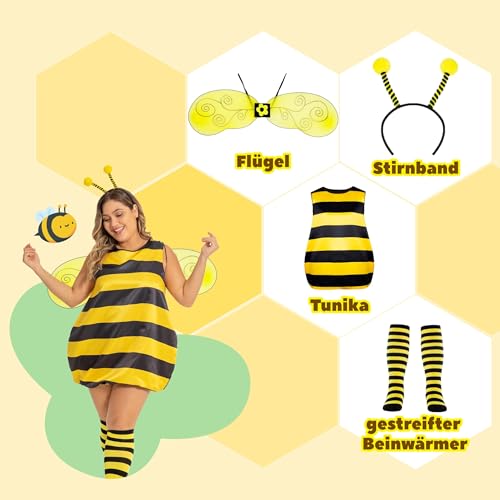cuteDIY Kostüm Biene Damen Fasching Frauen Große Größen Fasnachtskostüm Xl XXXl Karnevalkostüm XXl