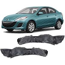 AUTOS PARTS PLUS Set Of 2 Front Fender Liner Plastic Left Driver & Right Passenger Side Direct Replacement Compatible With 2010-2013 Mazda 3 MA1249140 MA1248140 BGW556130 BGW556140