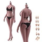 Fremego 1/6 Scale Female Body,12inch Super Flexible Plump Body Type Female Figure with Detachable Feet Hand Shapes Seamless Miniature Action Figure Collectible (240101S Suntan Skin)