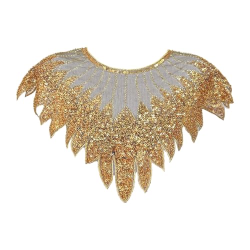 Sparkly Party Shawl Classic Sequin Beaded Evening Cape Breathable Women Shawl Wrap 10.63x7.09 Inch- Gold