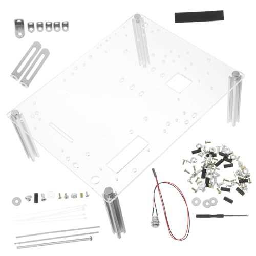 Operitacx Support De Châssis Pc Transparent Ouvert en Acrylique Et Alliage D’Aluminium, Stable Et Portable, Compatible Itx/uatx pour Poste De Travail Informatique Professionnel