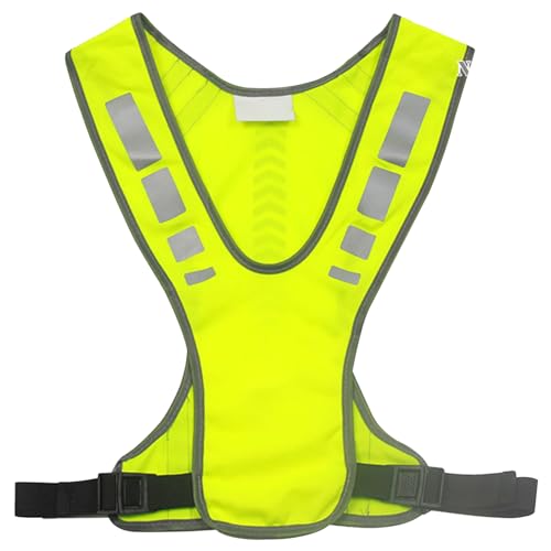 Reflective Running Vest Breathable High Visibility Vest Hi Vis Lightweight Running with Pocket Adjustable Safety Ideal for Jogging Hiking Cycling