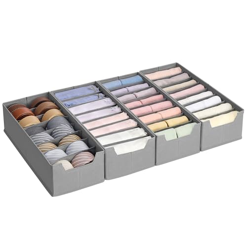 Las 7 + 1 Mejores Cómodas Malm ¡Comparativa y guía de compra! 29 SONGMICS Juego de 4 Organizadores para Cajones de Ropa Interior, para...