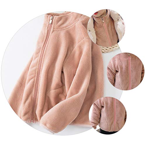 KESYOO Casaco de Lã Coral para Crianças Crianças Engrossado Inverno Quente Casaco Casaco Outwear par