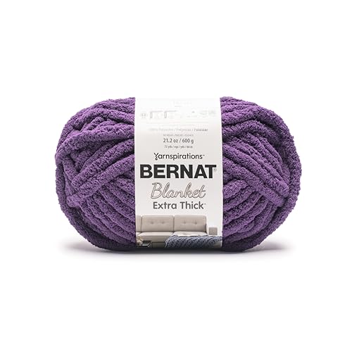 Image of Bernat Blanket Extra Thick Chunky Yarn for Crocheting, Purple Punch