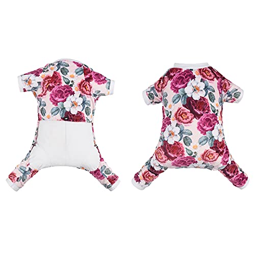 Image of CuteBone Dog Pajamas Flower Puppy Clothes Soft Pjs Birthday Outfit Girl P178M Medium