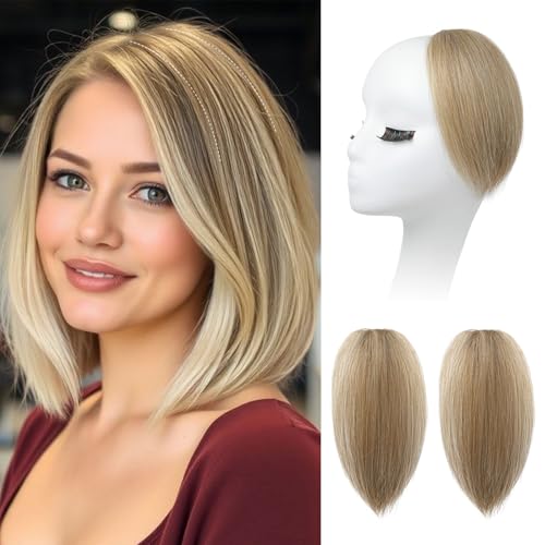 REECHO Clip in Hair Volumizer, 2PCS 8 inch Short Thick Clip in Hairpieces Adding Extra Volume Hair Extensions for Women with Thin Fine - Honey Blonde