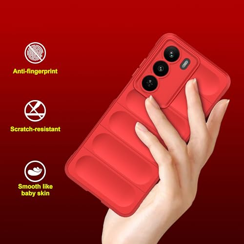 Image of amazon basics Back Case Cover for Realme C73 5G | Compatible for Realme C73 5G Back Cover | Liquid Silicon Magic Case with Camera Protection | Red