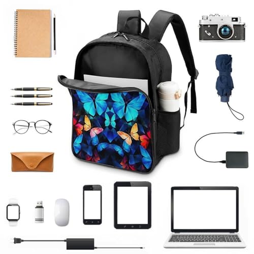 Mochilas escolares de primaria impermeables con mariposas y gran capacidad para chicas 4