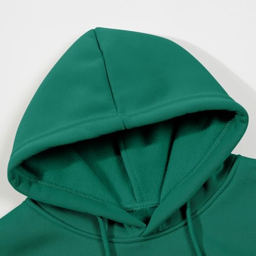 Boys Hoodies 2 Piece Outfit Fall Workout Long Sleeve Oversized Preppy Pullover Tops Sweatpants Set (Green, 18-24 Months)3