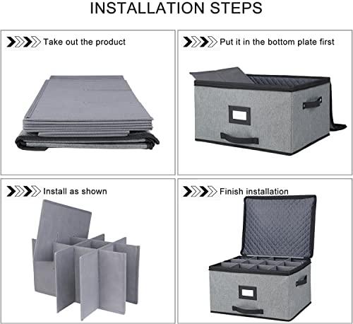 Victorich Ultra Large Thick Hard Shell Additional Front Handle Stemware Storage Box, Wine Glass Storage Box With Lable Window, Fully-Padded Inside With Hard Sides #TOP4