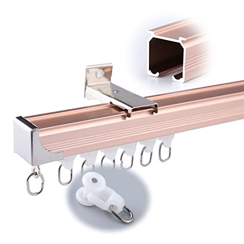Cortina divisora de habitación de alta calidad con rodillos silenciosos y ganchos, ideal para baño, dormitorio, hospital, caravana, montaje lateral, 1 m