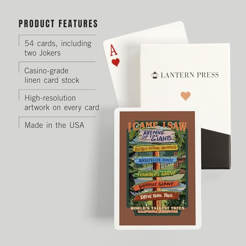 Baraja de póker Lantern Press California Redwoods 52 cartas miniatura 3