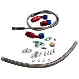 El kit completo incluye todos los componentes necesarios para el drenaje de aceite y la instalación de la línea de retorno
