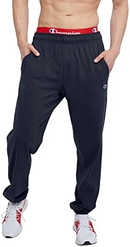 Champion Men's Everyday Fitted Ankle, 31.5" Inseam, Cotton Knit Pants Left Hip "C" Logo, Warm-Up Pants