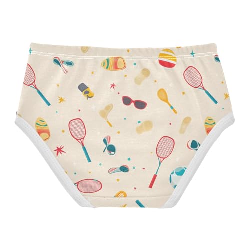 Wusikd Colorful Badminton Girls' Underwear Cotton Rackets Girls Briefs Soft Toddler Underwear 2T2