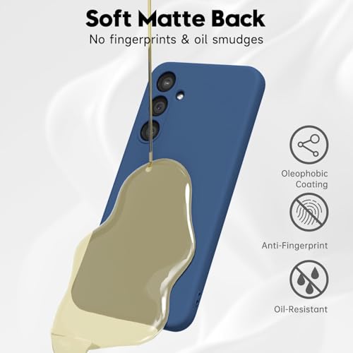 Image of DIZORO Microfiber Candy Case for Samsung A35 5G Smooth Touch Cushion Liquid Soft Silicone Gel Rubber Phone Cases Non-Slip Full Body Protective Shockproof Back Cover -Blue