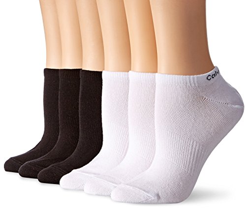 Calvin Klein Women's 6 Pair Logo Liner, Multi/mti, 6-9.5
