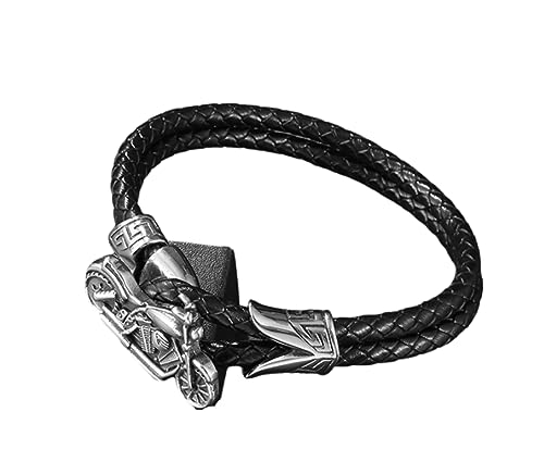 Bracelet moto en cuir double couche pour homme et femme look mode