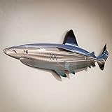 COMIOR Shark Metal Wall Art Decor,Shark Metal Art Wall Hanging Ornament Art Wall Decoration Ocean Wo