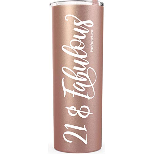 21 Finally Legal 20 Oz Stainless Steel Tumbler with Straw  21st Birthday Gifts Insulated Tumbler 
