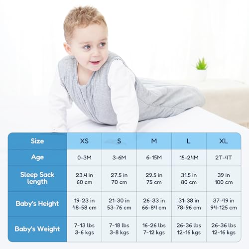 Image of TotAha Baby Sleep Sack 6-12 Months, Soft, Warm, Winter 1.0 TOG Wearable Blanket Baby Sleeping Bag with 2-Way Safe Zippers